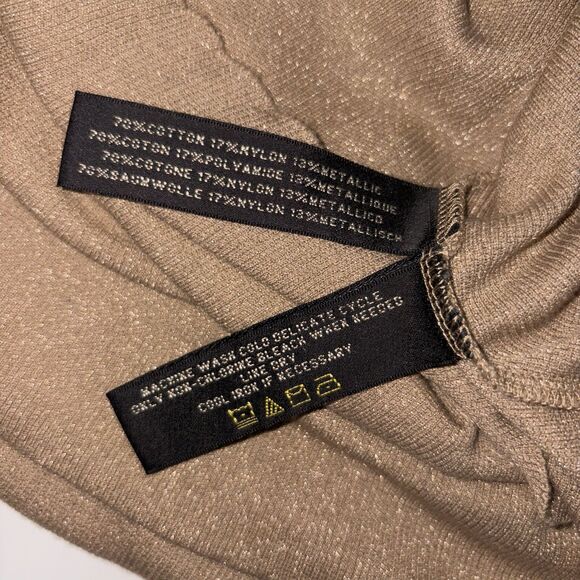 Ralph Lauren Black Label Gold Metallic Sparkle Off Shoulder Sweater Size Small - Picture 6 of 6